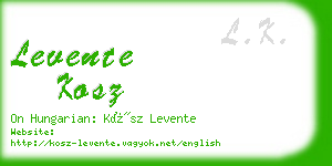 levente kosz business card